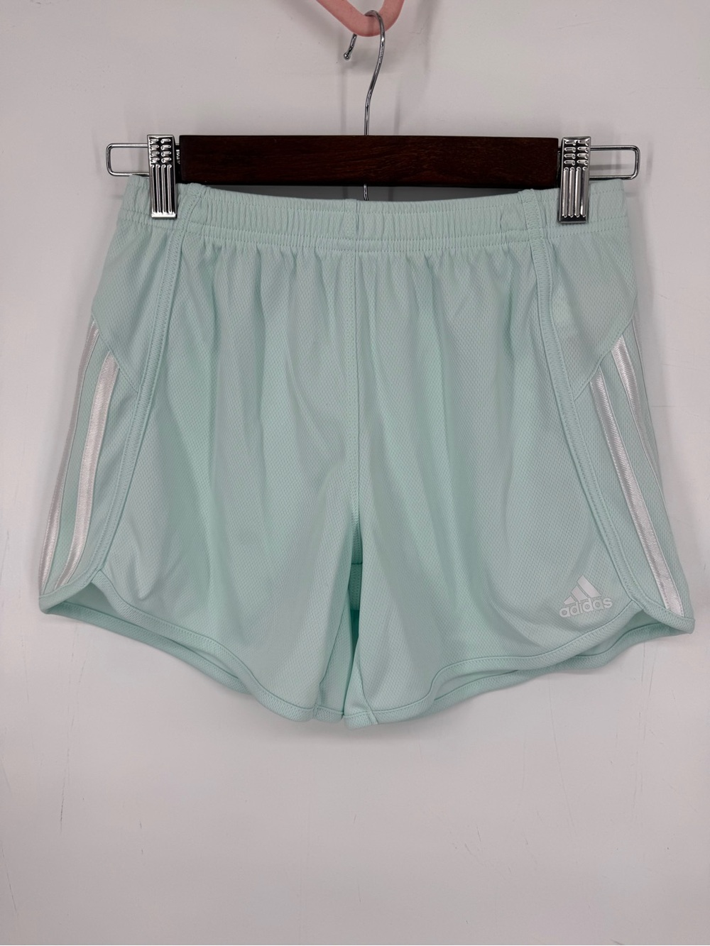 adidas Girls Mint Performance Mesh Shorts Size Youth XL (16) Active Athletic